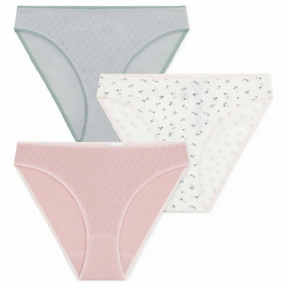 Sale Lot 3 Culottes Fleuries Coton Bio | Femme Lingerie, Chaussettes