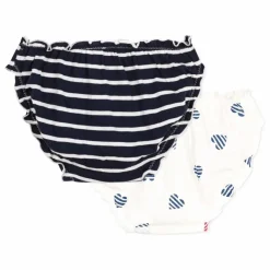 Femme Petit Bateau Lingerie, Chaussettes*Lot 2 Culottes Froufrou Coton Bio |