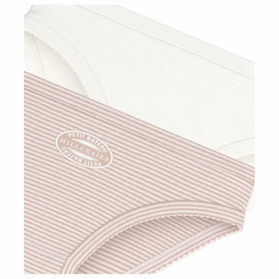 Petit Bateau Lot 2 Culottes Rayées Coton Bio ||Enfant Nuit, Sous-Vêtements
