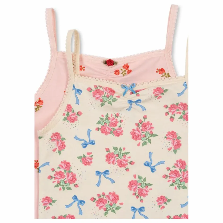 Enfant Konges Sløjd Blouses, T-Shirts|Blouses, T-Shirts*Lot 2 Débardeurs Fleuris Coton Bio |