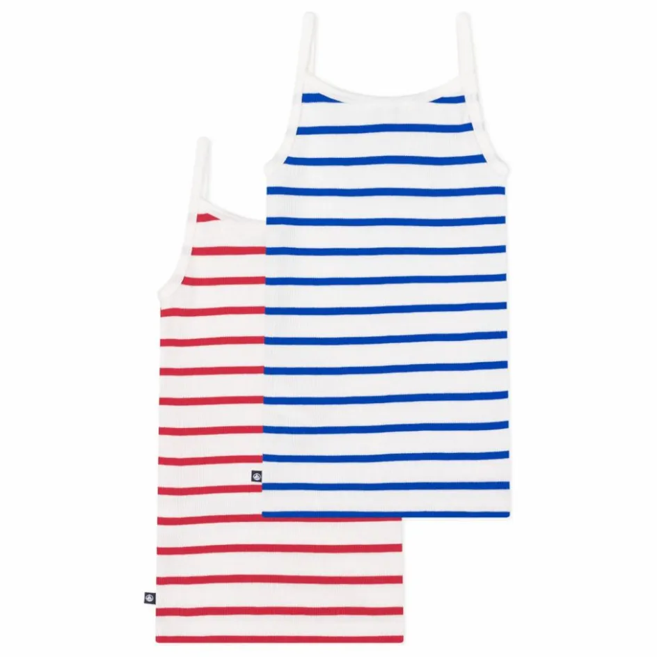 Petit Bateau Lot 2 Débardeurs Marinière Coton Bio ||Enfant Blouses, T-Shirts