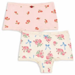 Clearance Konges Sløjd Lot 2 Hipsters Fleuris Coton Bio | Rose pâle
