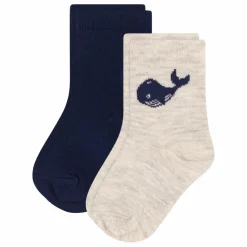 Discount Petit Bateau Lot 2 Paires de Chaussettes Baleines | Bleu