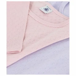 Petit Bateau Lot 2 T-shirts Pointelle Coton Bio ||Enfant Blouses, T-Shirts