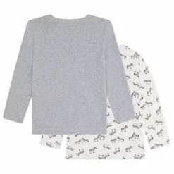 Hot Petit Bateau Lot 2 T-shirts Zèbres | Ecru
