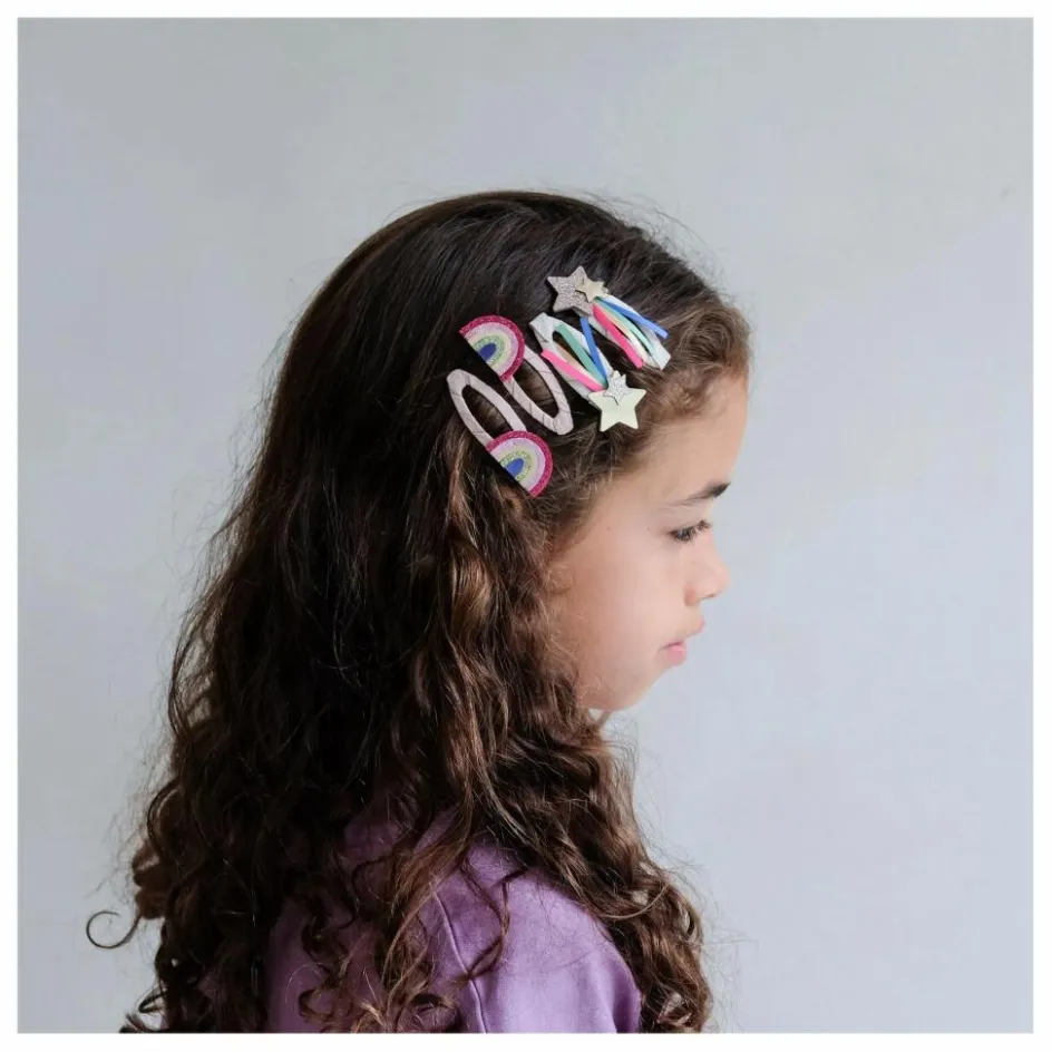 Enfant Mimi & Lula Accessoires De Mode*Lot de 4 Barrettes Disco Rainbow |