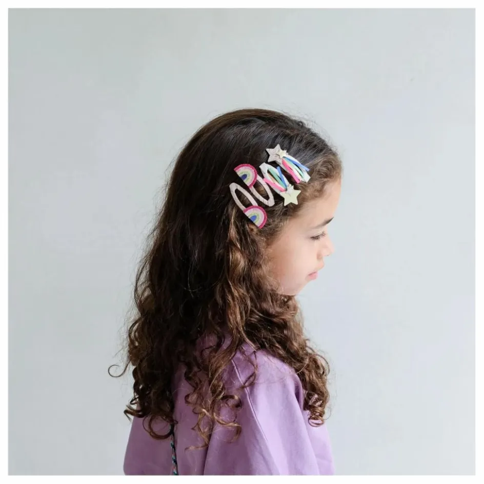 Enfant Mimi & Lula Accessoires De Mode*Lot de 4 Barrettes Disco Rainbow |