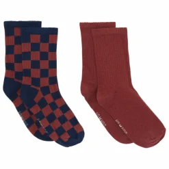 Hot Lot de 2 Paires de Chaussettes Damier | Enfant Nuit, Sous-Vêtements