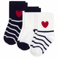 Best Lot de 3 Paires de Chaussettes Rayées Cœur | Enfant Nuit, Sous-Vêtements|Nuit, Sous-Vêtements