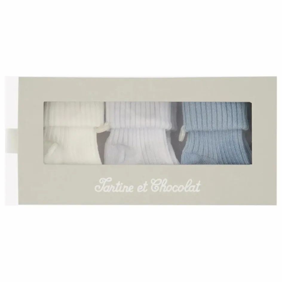 Sale Tartine et Chocolat Lot de 3 Paires de Chaussettes | Bleu horizon