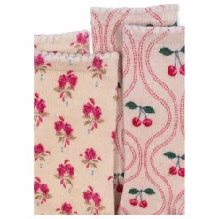 Discount Konges Sløjd Lot de 2 Paires de Chaussettes Mi Hautes Cerises | Rose