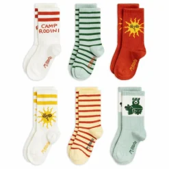 Mini Rodini Lot de 6 Paires de Chaussettes Camp Rodini Coton Bio ||Enfant Nuit, Sous-Vêtements|Nuit, Sous-Vêtements
