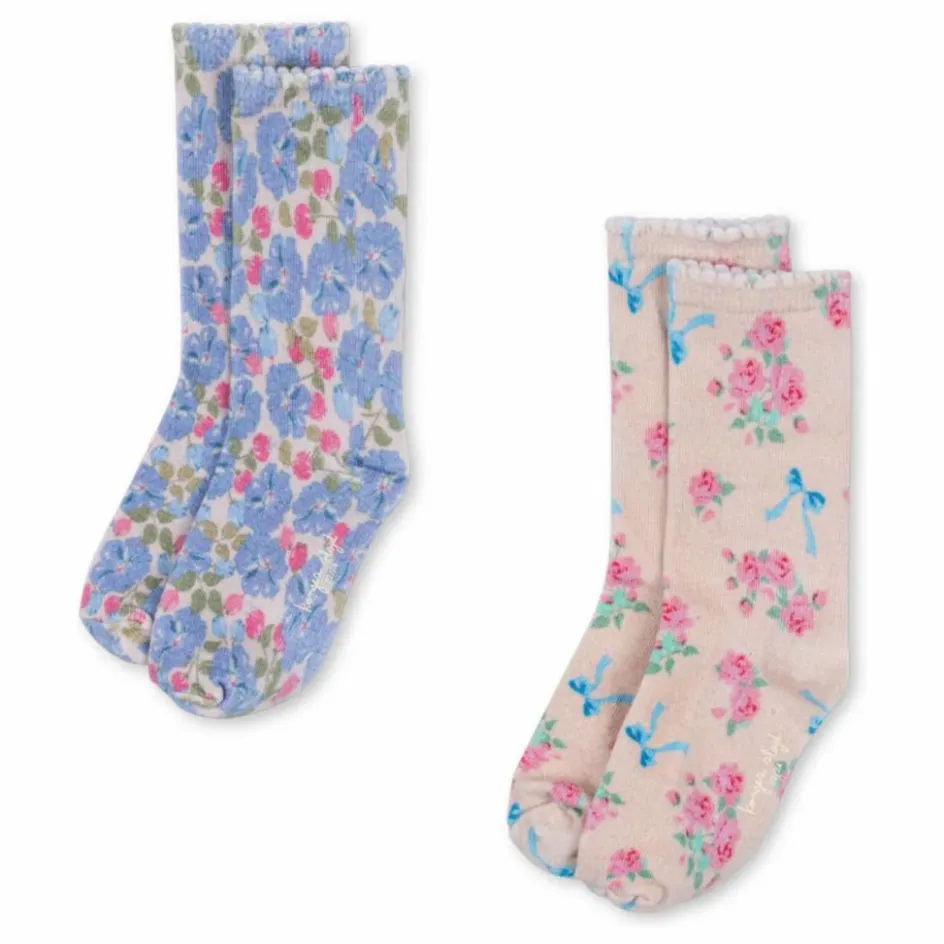 Enfant Konges Sløjd Nuit, Sous-Vêtements|Pyjamas, Sous-Vêtements*Lot de 2 Paires de Chaussettes Fleuries |