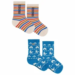 Sale Lot de 2 Paires de Chaussettes Rayées Coton Bio | Pyjamas, Sous-Vêtements|Pyjamas, Sous-Vêtements
