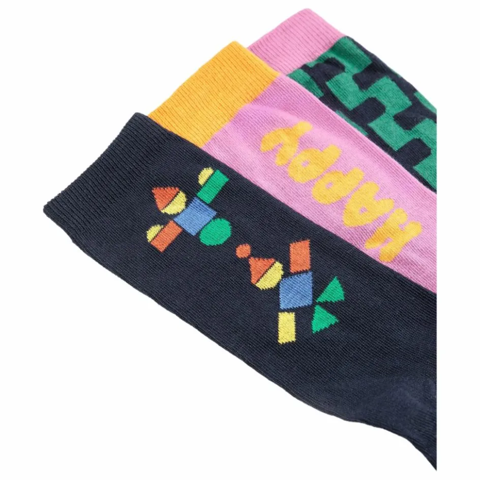 Hot Lot de 3 Paires de Chaussettes Happy Coton Bio - Collection Femme | Femme Lingerie, Chaussettes