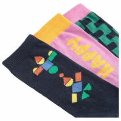 Outlet Bobo Choses Lot de 3 Paires de Chaussettes Happy Coton Bio | Rose