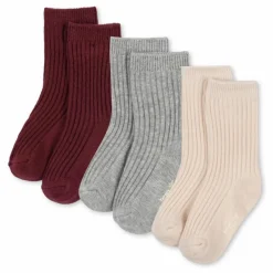 Discount Konges Sløjd Lot de 3 Paires de Chaussettes Côtelées | Gris chiné