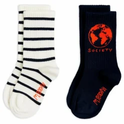 Mini Rodini Lot de 2 Paires de Chaussettes Rayées Coton Bio ||Enfant Nuit, Sous-Vêtements|Nuit, Sous-Vêtements