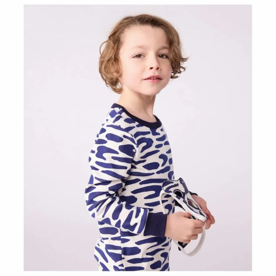 Hot Petit Bateau Lot Pyjama et Masque Zèbre | Ecru