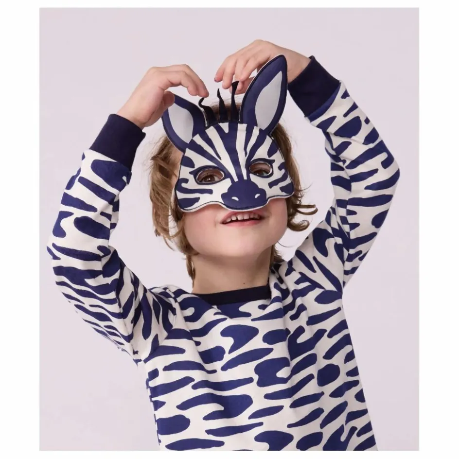 Hot Petit Bateau Lot Pyjama et Masque Zèbre | Ecru