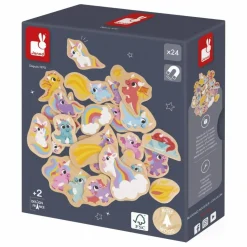 Janod Magnets - Licornes et Dragons - 24 pièces| Jeux Éducatifs
