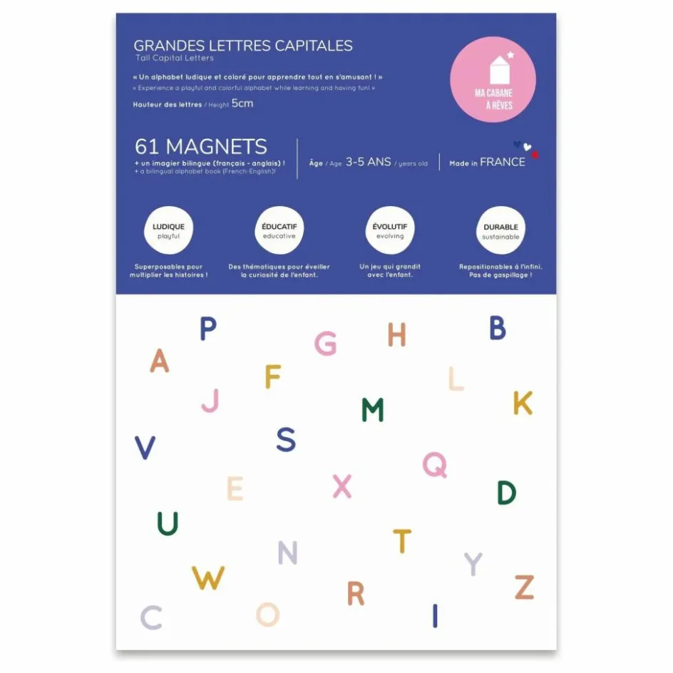 Ma Cabane à rêves Magnets Grandes Lettres Capitales| Jeux Éducatifs