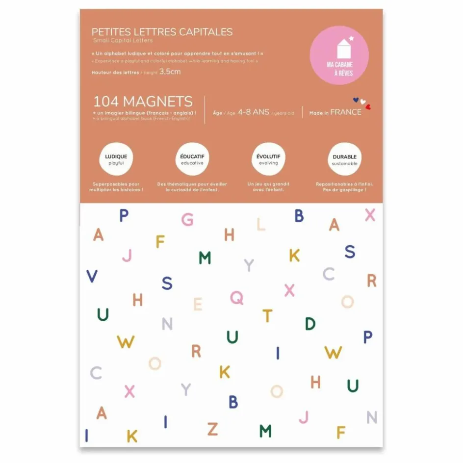 Hot Ma Cabane à rêves Magnets Petites Lettres Capitales Multicolore