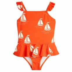 New Mini Rodini Maillot De Bain Bateau Coton Bio | Rouge