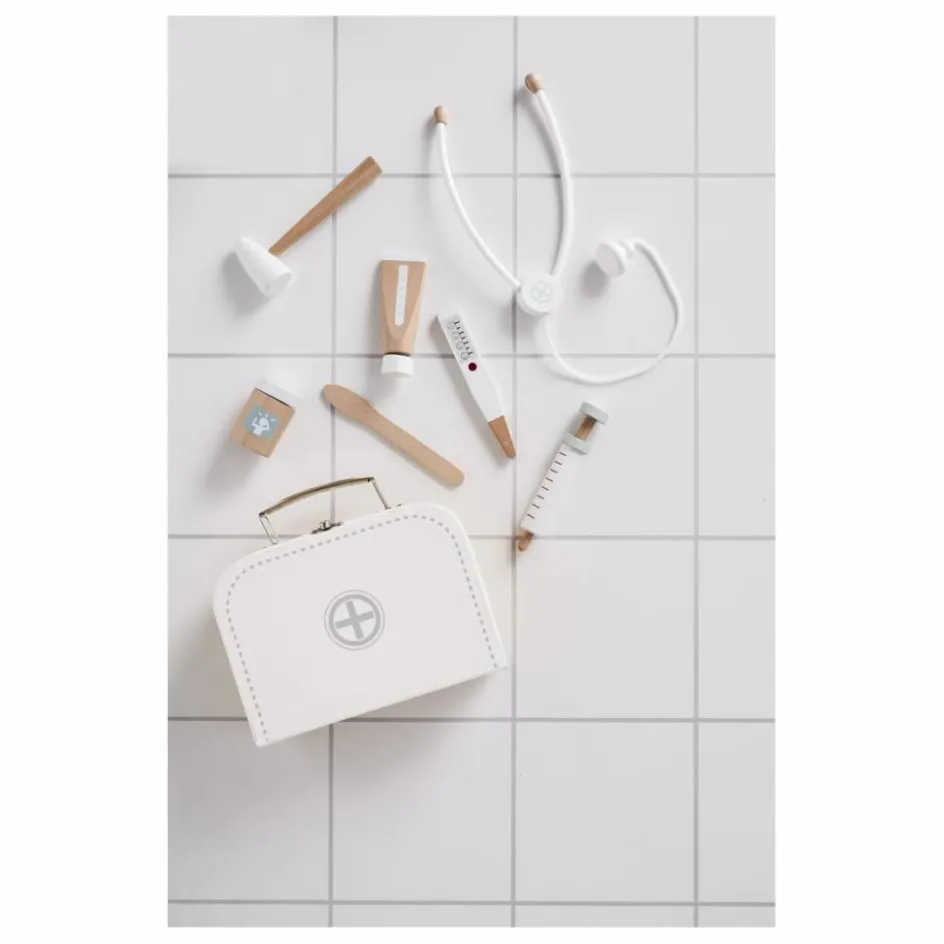 Kid's Concept Malette de docteur en carton et bois Blanc