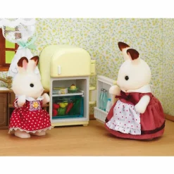 Sylvanian Families Maman Lapin Chocolat et Réfrigérateur| Maisons De Poupées
