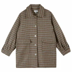 Femme Emile et Ida Manteaux, Parkas*Manteau Calvin Pied de Poule Laine |