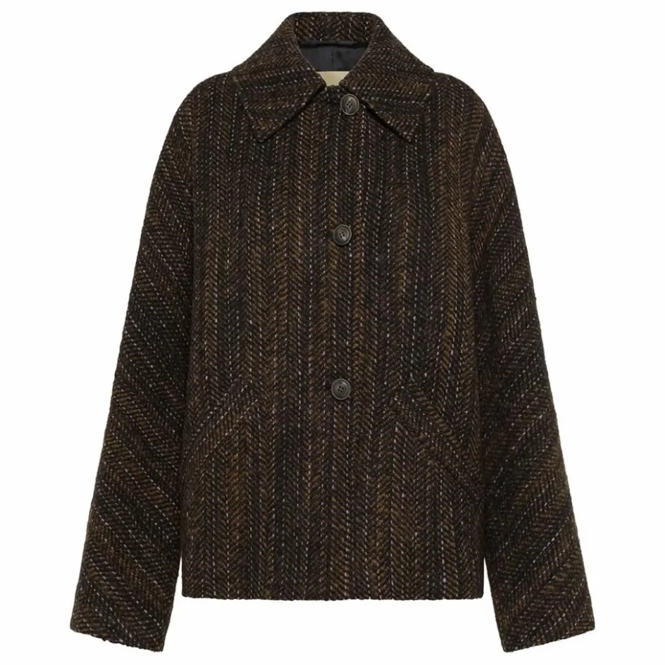 Femme Momoni Manteaux, Parkas*Manteau Lord Herringbone Laine Vierge |