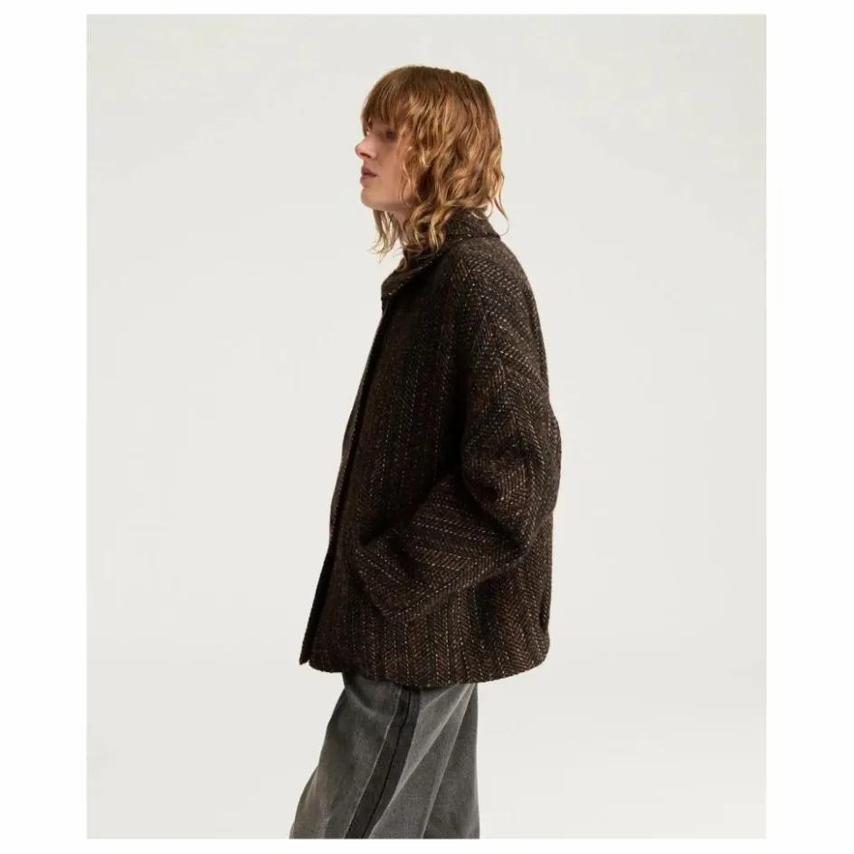 Femme Momoni Manteaux, Parkas*Manteau Lord Herringbone Laine Vierge |