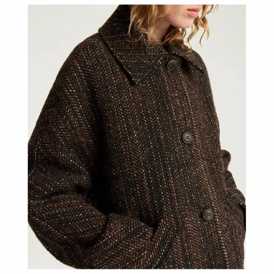 Femme Momoni Manteaux, Parkas*Manteau Lord Herringbone Laine Vierge |