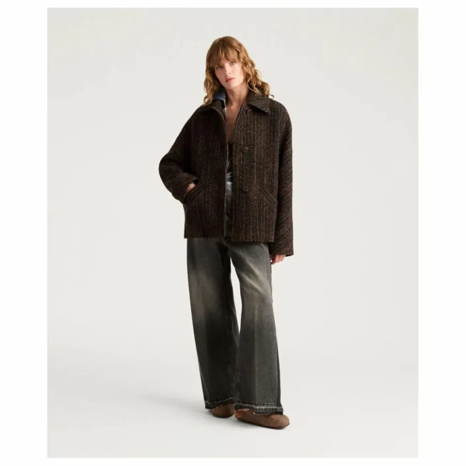 Femme Momoni Manteaux, Parkas*Manteau Lord Herringbone Laine Vierge |