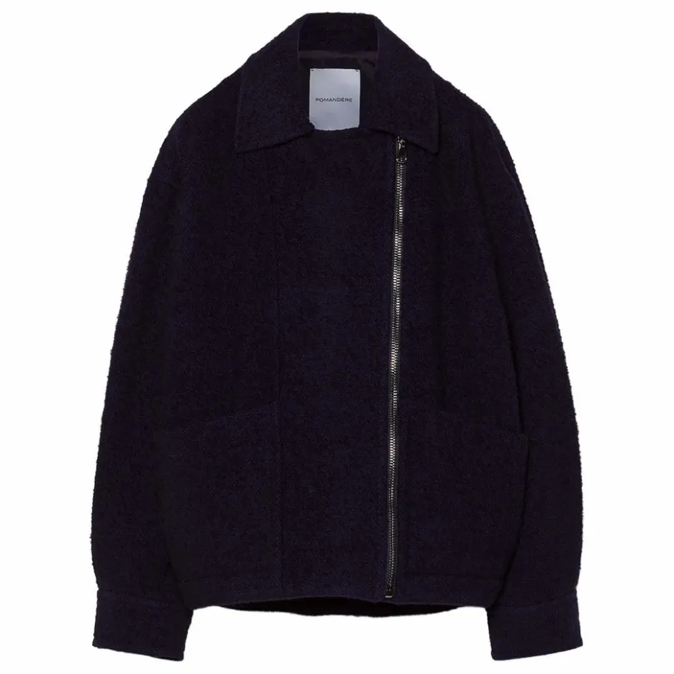 Best Pomandère Manteau Zippé Laine | Bleu marine