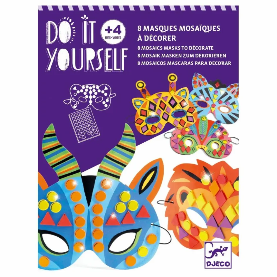 Masques à décorer Animaux de la jungle - Set de 8 Loisirs Créatifs