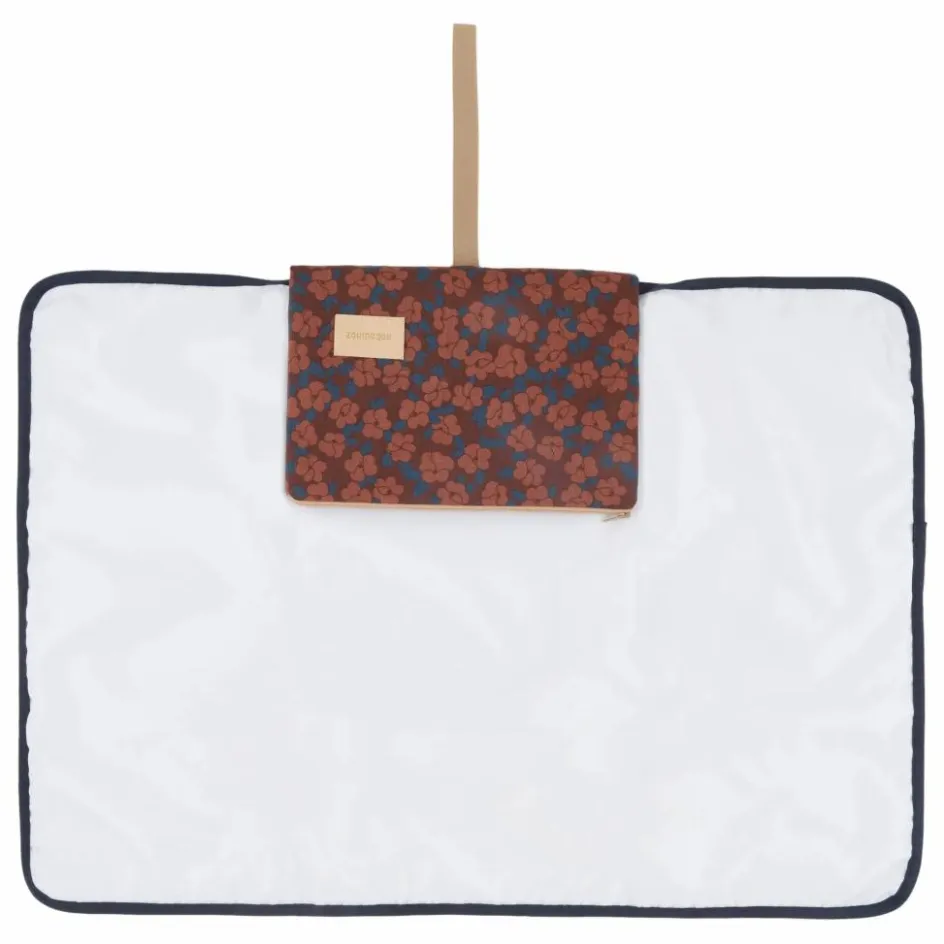 Sale Nobodinoz Matelas à langer de voyage Hyde Park Maroon Poppies | Brique