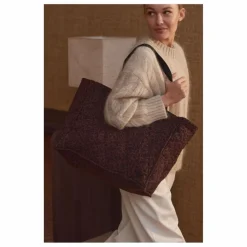 Outlet Maxi Cabas Matelassé Brigitte Léopard Double Gaze de Coton - Collection Femme | Femme Cabas