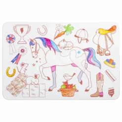Clearance Superpetit Mini set de table à colorier Poney avec 4 feutres Multicolore