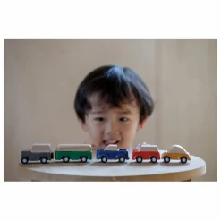 Sale Plan Toys Mini véhicules en bois - Set de 5 Multicolore