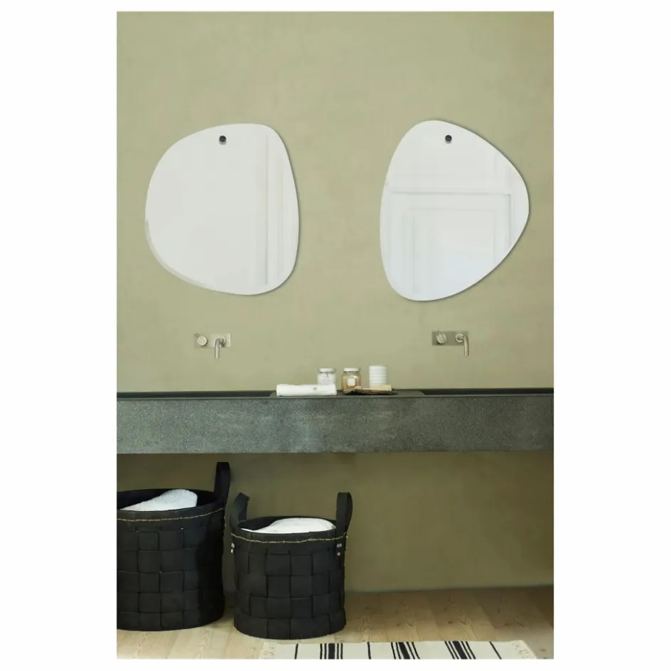 New Miroir extra plat biseauté - forme aléatoire ronde 46x55 cm Miroirs