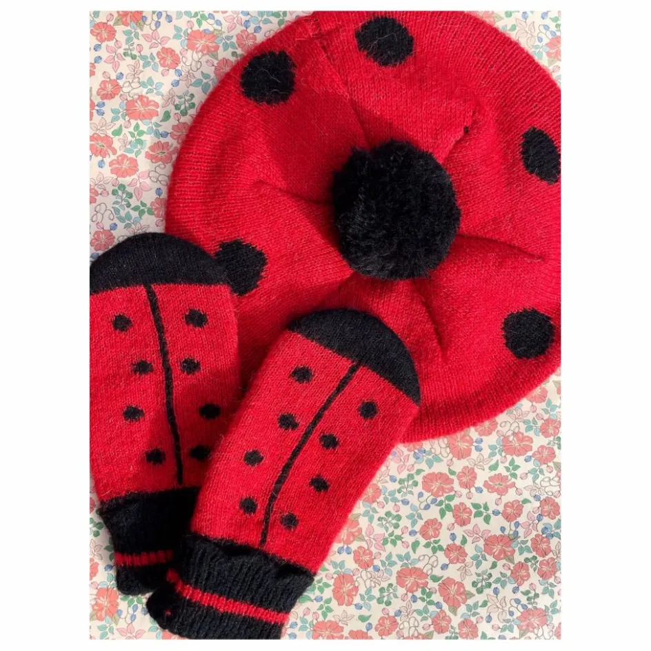 Konges Sløjd Mitaines Coccinelle Laine Mérinos ||Enfant Accessoires De Mode|Accessoires