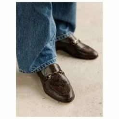 Femme Bobbies Derbies, Mocassins, Ballerines*Mocassins Jill Cuir Embossé Serpent |