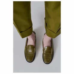 Best Augusta Mocassins Zoe Effet Crocodile | Vert olive