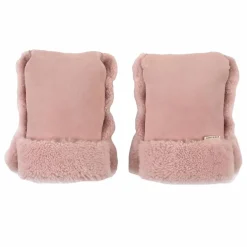 BINIBAMBA Moufles pour poussette en peau d'agneau | Rose