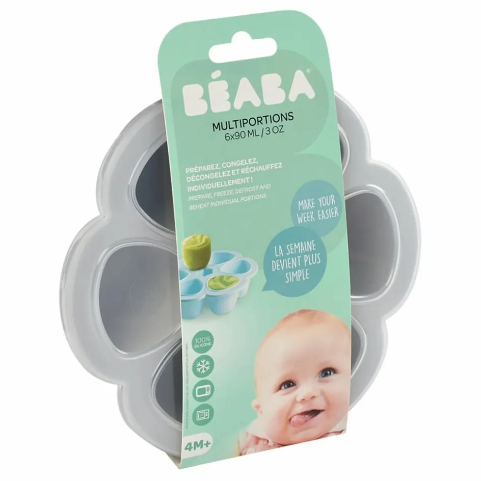 Discount Béaba Moule multiportions en silicone - 6x90 ml | Gris clair