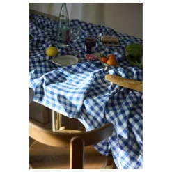 Online Gabrielle Paris Nappe en lin lavé Vichy | Bleu