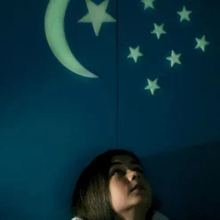 Sale 4M Pack autocollants Phosphorescents - Lune et étoiles Blanc