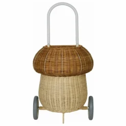 Olli Ella Panier à roulettes en rotin Champignon|Enfant Rangements|Patères, Paniers Enfant
